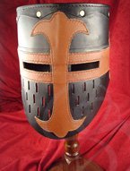 Premiere Quality, Adjustable Leather Knight Helmet