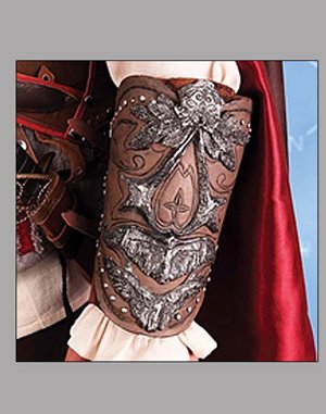 Heavy Leather Decorated Bracer