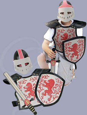 Comes with Visored Helmet, Shield, Armor and Sword