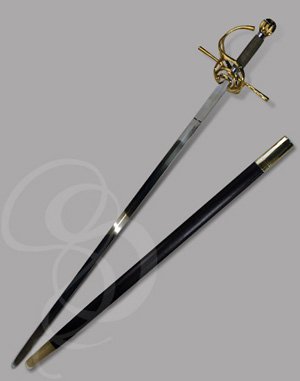 Crossewind Ambidextrous Swept-Hilt Rapier with Brass Guard and Pommel
