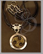 Celtic Trinity Pendant and Waxed Leather Necklace