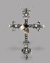 Small image #1 for Polished Pewter Historical Cross with Swarovski Crystal Insets, encircled by Gold-Plated Ring