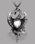 Small image #1 for Black Dragon Pendant with Clear Swarvoski Crystal Heart and Swarvoski Crystal Studs on Wing