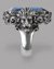 Small image #2 for Beautiful, Lion-head Pewter Ring with Huge Montana-Blue Swarovski Crystal