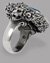 Small image #3 for Beautiful, Lion-head Pewter Ring with Huge Montana-Blue Swarovski Crystal