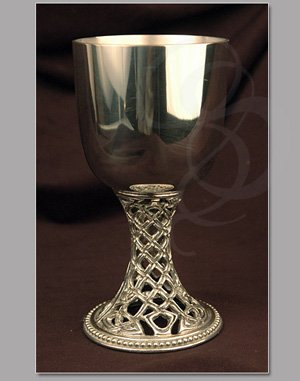 Medieval Pewter Cup with Celtic Scrollwork