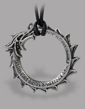Pewter Pendant of Jormungandr, the Midgard Serpent
