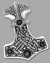 Small image #1 for Thor's Hammer Belt Buckle - God of Thunder pewter belt buckle with black pewter cut gemstone