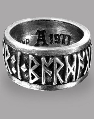 Runic Viking Battle Ring - Pewter viking Runering with Authentic Norse Etchings