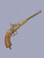 Engraved 19th Century Italian Percussion Dueling Pistol with Brass Hardware
