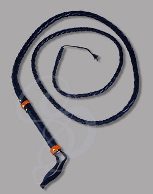 Decorated Braided Leather Bullwhip
