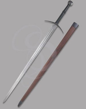 Hanwei-Forged Hand-and-a-half Sword with Antiqued Patina