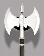 Crescent Moon - Fantasy Stainless Steel Double Balded Battle Axe with Wire Wrapped Handle