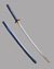 Small image #2 for Blue Destiny Hand Forged Katana with Carbon Steel Blade and Blue Scabbard