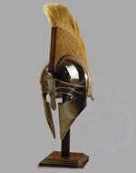 Classic, Wearable Greek Corinthian Helmet with Leather Liner and Display Stand