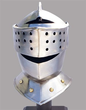 Miniature Knight's Helmet with Hinged Face and Neck Protections
