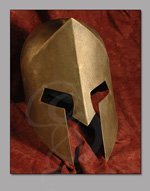 Weathered Brass Greek Helmet with Liner