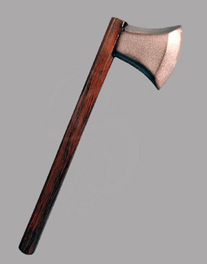 Latex LARP Battle Axe with wood looking shaft