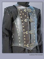 Riveted Leather Armor Vest with Straps - Size Medium
