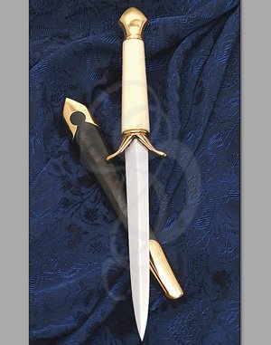Gold Plated Bodice Dagger with Scabbard