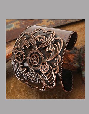 Antique Copper Steampunk Cuff, bracelet