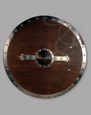 Steel-Rimmed Wooden Viking Shield