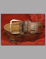 Thick Leather Medieval belt with Utility Hooks