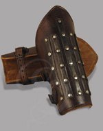 Adjustable Leather Bracers with Metal Plating