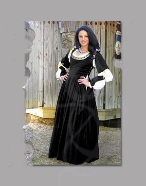 French-Style Renaissance Dress with Detachable Sleeves
