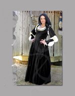 French-Style Renaissance Dress with Detachable Sleeves