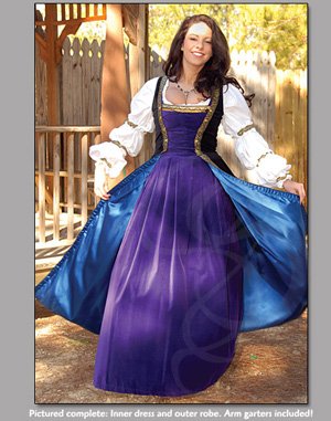 The Trissis, Gown - Two-Piece Medieval Dress (Inner and Outer)