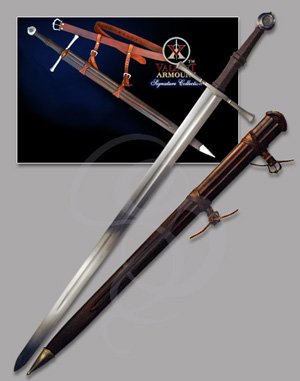 Battle-Ready Hand-and-a-Half Sword with Scabbard and Belt