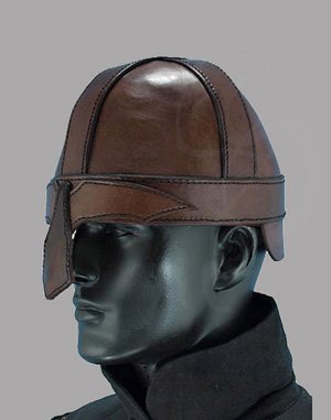 Warriors Leather Helmet Black Large