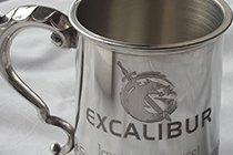 EXCALIBUR CORPORATE LOGO ON A TANKARD