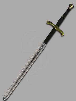 Foam Highlander, The Scottish Claymore - Two-Handed LARP Greatsword with Brass Colored Hilt