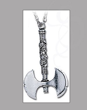 Double Axe Pewter Pendant