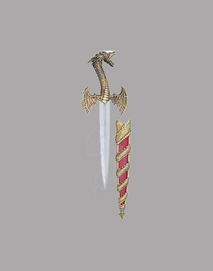 Sigfried Dragon Slayers Dagger w/ Sheath - Brass