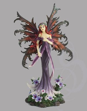 Fairy with Lilac Flowers Statue