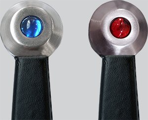 Pommels with Ruby and Sapphire Gemstones