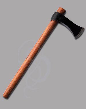 Frankish Battle Axe with Carbon Steel Head and Hardwood Handle
