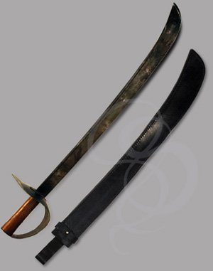 The Maurader, Weathered Cutlass - Antiqued Pirate Cutlass with Leather Sheath