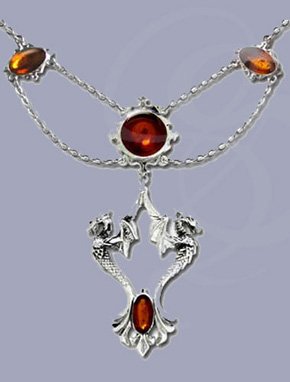 Amber Dragon  Pendant