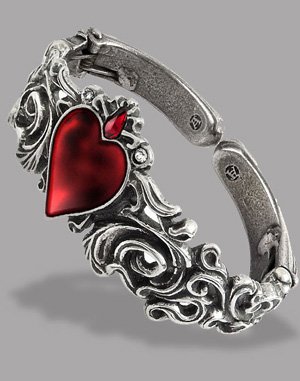 Beautiful Blazing Heart Bracelet with Swarovski Crystal