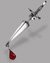 Small image #1 for Blood and Steel Earring - England-Made Pewter Earring: Sword Driving Through Earlobe