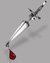 Small image #1 for Blood and Steel Earring - England-Made Pewter Earring: Sword Driving Through Earlobe