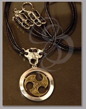 Celtic Trinity Pendant and Waxed Leather Necklace