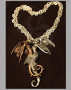 Two-Tone, Pewter Pendant and Chain