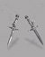 Small image #1 for Polished-Pewter Macbeth Dagger Earrings with Jet Hematite Crystals and Chain