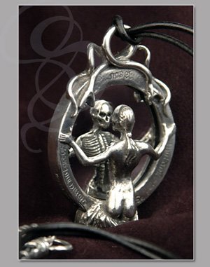 Memento Mori: Skeletal Reflection Mirror Pendant