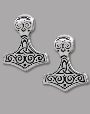 Gorgeously Designed Thor's Hammer Ear Studs